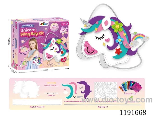 Handmade felt knitting bag diy material bag + 3D spot colour stickers (laser stickers) 2 in 1