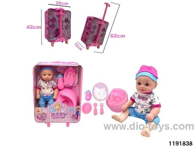 36CM Peeing & Drinking Stroller Doll Set