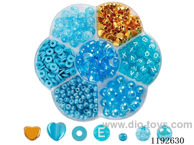 DIY Jewelry Set(Rice beads + soft ceramic + spacer beads + coloured beads + thread (7 compartments))