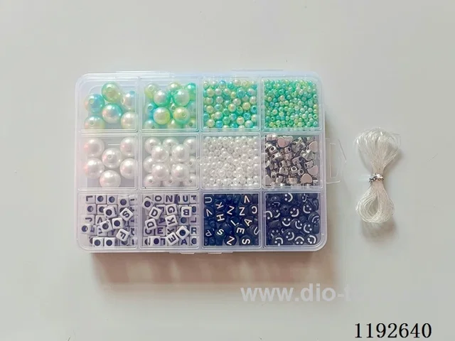 DIY Jewelry Set(Pearl + letter beads + spacer beads + thread (12 compartments))