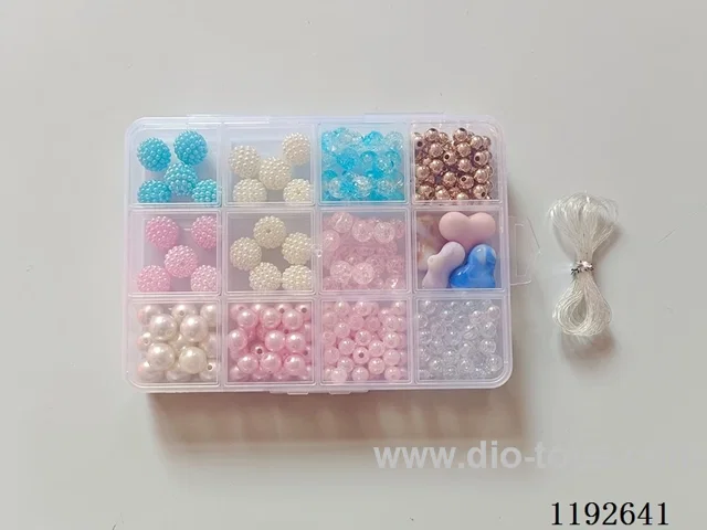 DIY Jewelry Set(Pearls + coloured beads + 6% gold beads + thread (12 compartments))