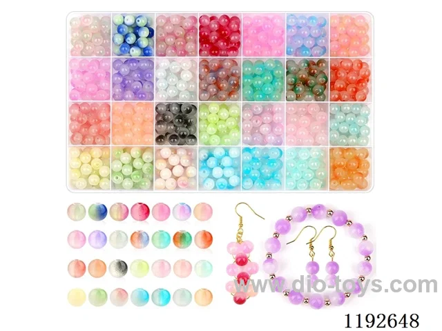 DIY Jewelry Set(8cc coloured beads + wire (28pcs))