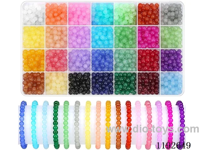 DIY Jewelry Set(6cc coloured beads + wire (28pcs))