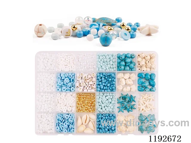 DIY Jewelry Set(Rice Beads + Soft Ceramic + Alphabet Beads + Colourful Beads + Thread (24 Gauge))