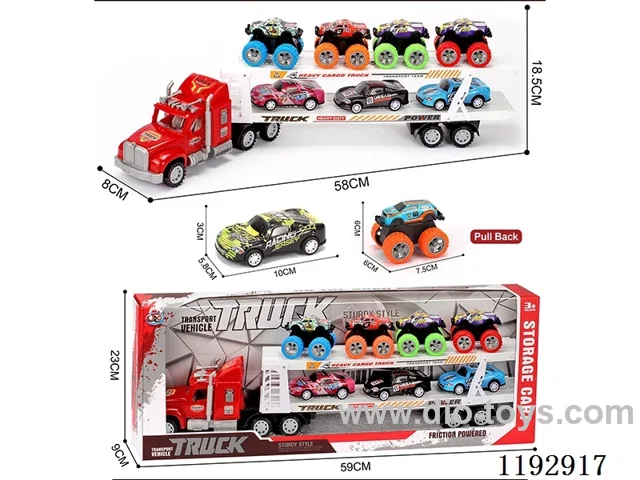 Trailer load 7PCS pull back tin bike
