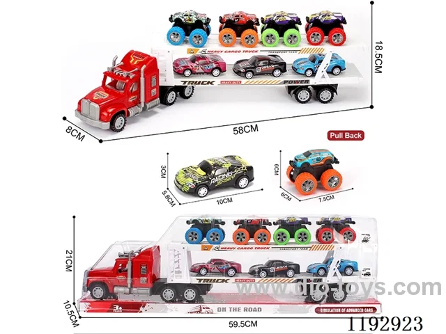 Tractor load 7PCS pull back tin vehicle