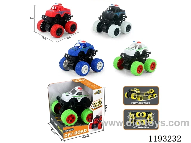 Dual Inertia Swing Stunt Tumbling Big Wheel Police Car