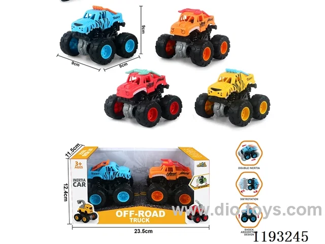 Double Inertia Swing Stunt Tumbling Bigfoot Bullhorn Monster Car/Tiger Monster Car (2pcs)