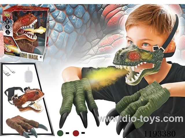 Dinosaur Mask with Spray/Lights/Claws
