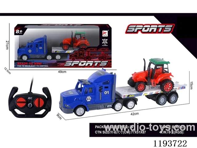 4ch rc car not included battery (with 4 small farmers' carts)