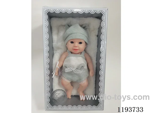 11 inch newborn solid silicone doll with pillow/pacifier (baby boy)