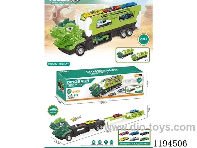 Dinosaur Folding Cargo Cart (2 color mix with 6 alloy carts)