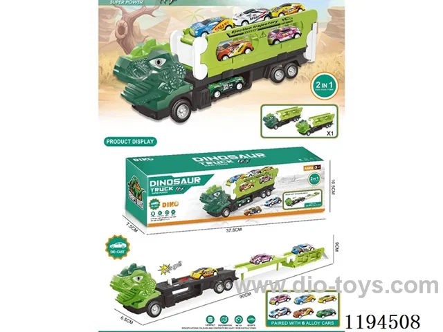 Dinosaur Folding Cargo Trolley (2-color mix with 6 tin trolleys)