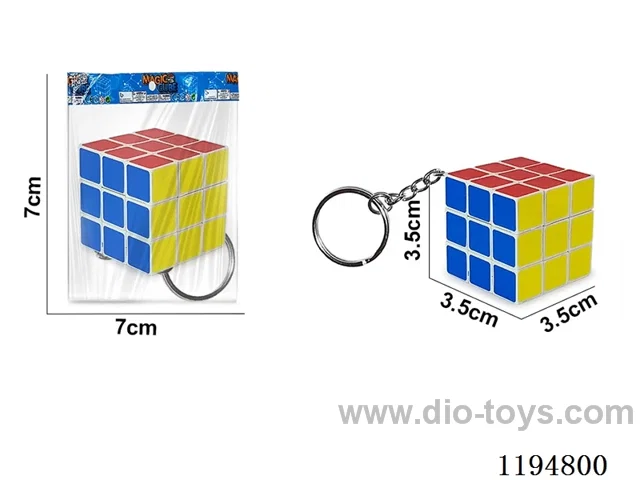 3.5CM Sticker Rubik's Cube w/Keychain
