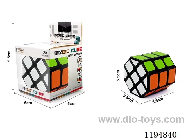 Black Sticker Octagonal Cylinder 3rd Order Rubik's Cube