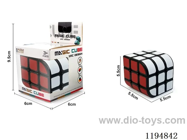 Solid Trihedral Rubik's Cube with Black Stickers