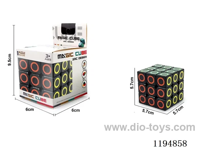 5.7CM 3rd order black circle UV printed Rubik's Cube