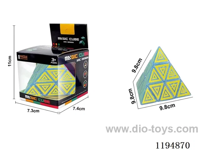 Third order pyramid black UV printed cube