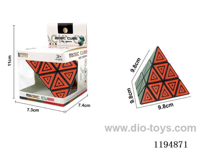 UV printing on the third order pyramid cube transparent.