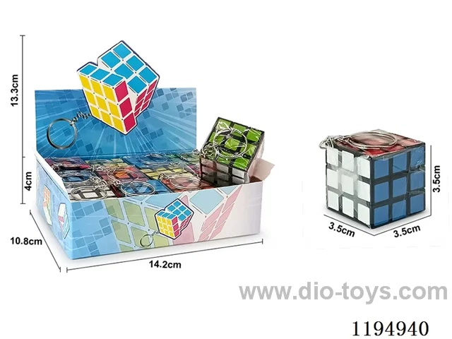 3.5CM sticker 3 steps Rubik's Cube with keychain