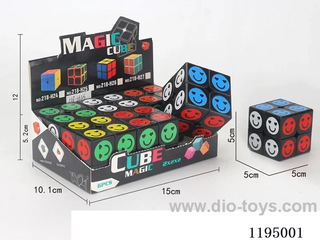 5.0CM 2nd order black smiley face UV printed Rubik's Cube