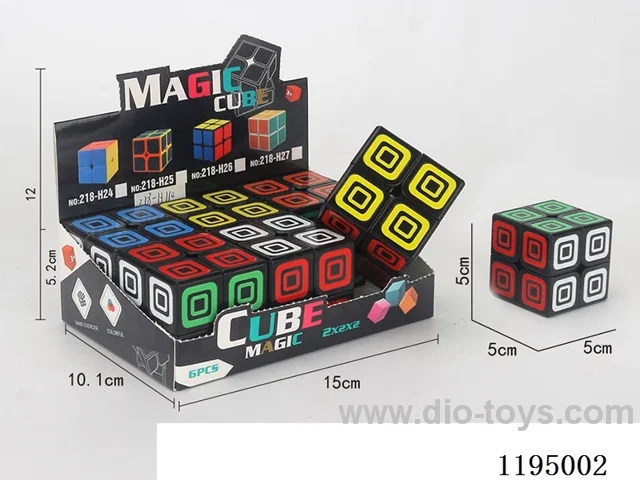 5.0CM 2nd order square-in-square UV printed Rubik's Cube on black background
