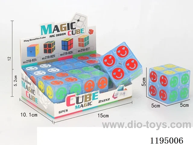 5.0CM 2nd order transparent smiley face UV printed Rubik's Cube