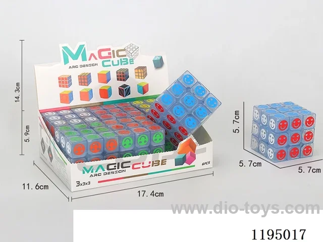 5.7CM Third order transparent smiley face UV printed Rubik's Cube