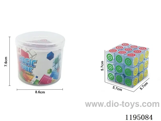 5.7CM Third Order Transparent Circle-in-Circle UV Printed Rubik's Cube