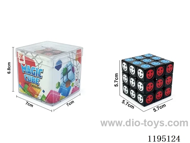 5.7CM 3 steps black smiley face UV printed Rubik's Cube
