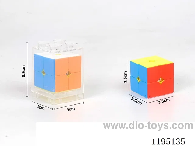 3.5CM solid color 2nd order Rubik's Cube with keychain