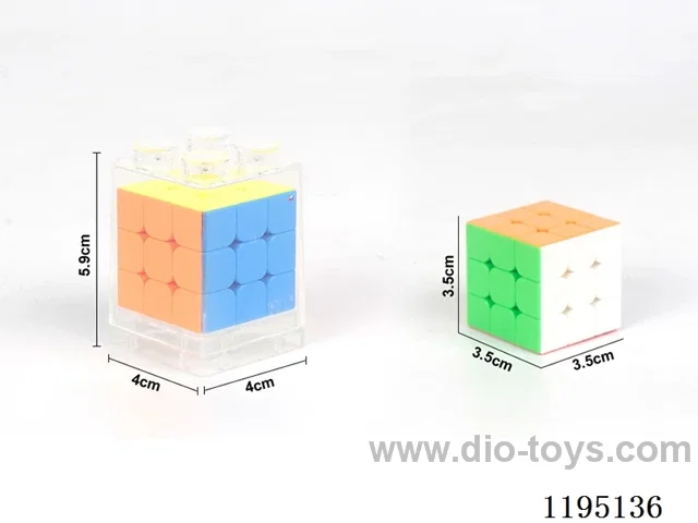 3.5CM solid color 3rd order Rubik's Cube with keychain