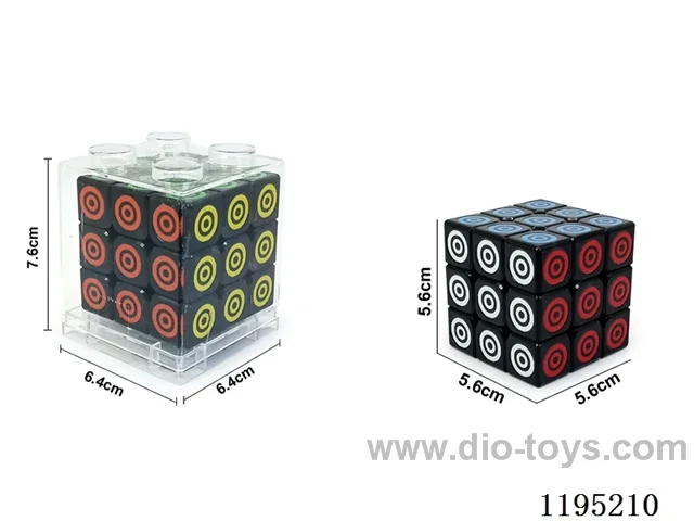 5.7CM Three Steps Circle-in-Circle UV printed Rubik's Cube on black background