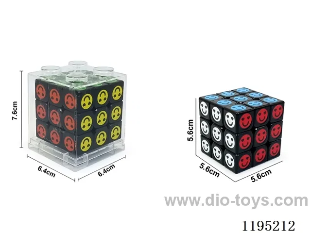 5.7CM 3 steps black smiley face UV printed Rubik's Cube