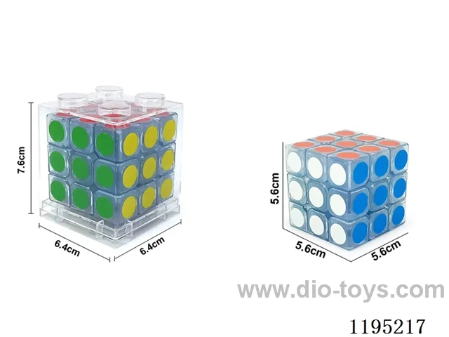 5.7CM 3rd order transparent dot UV printed Rubik's Cube