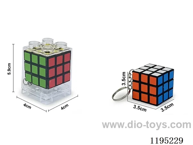 3.5CM sticker 3 steps Rubik's Cube with keychain