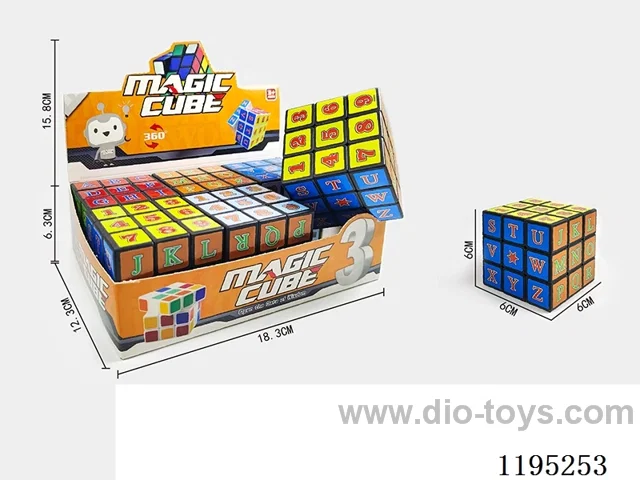 6CM Black Numbers Third Order Rubik's Cube
