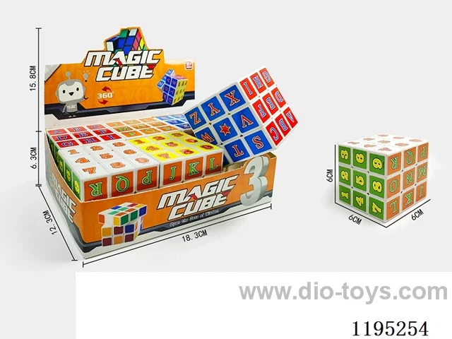 6CM Three Steps Rubik's Cube with Numbers on White Background