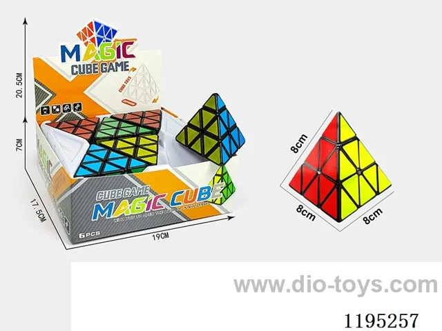 8CM Pyramid Rubik's Cube with Black Labeling