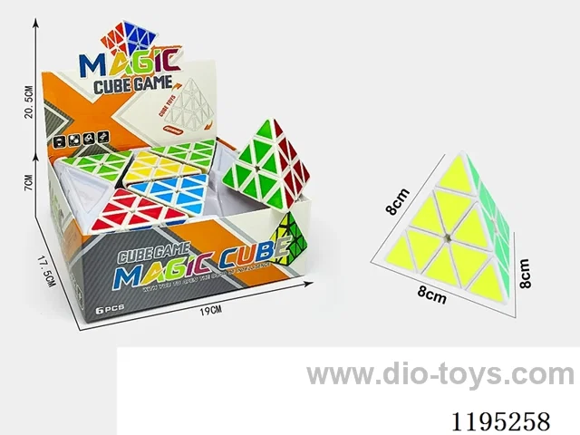 8CM Pyramid Rubik's Cube with White Labeling