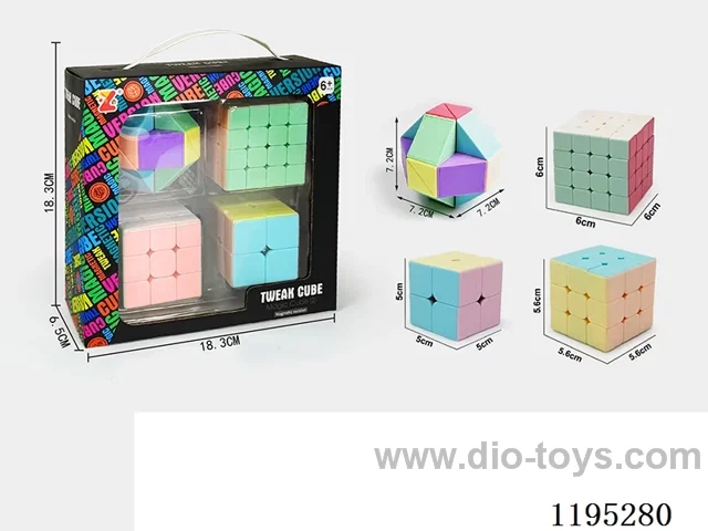 Macaroon Rubik's Cube + Ruler Set