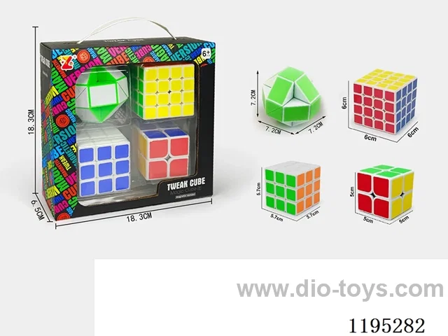 White Stickers Rubik's Cube + Ruler Set