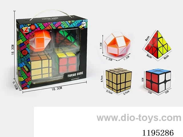 Black Rubik's Cube + Ruler Set
