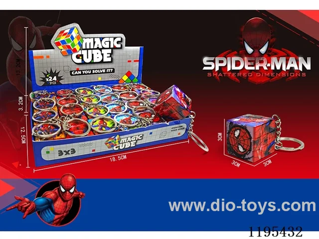 3CM Rubik's Cube UV print Spider-Man with keychain