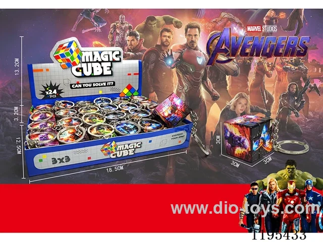 3CM Rubik's Cube UV Printed Iron Man Keychain