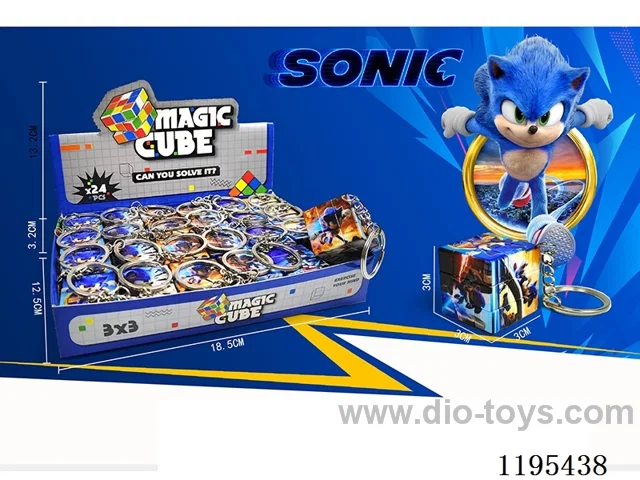 3CM Rubik's Cube UV printing Sonic with keychain