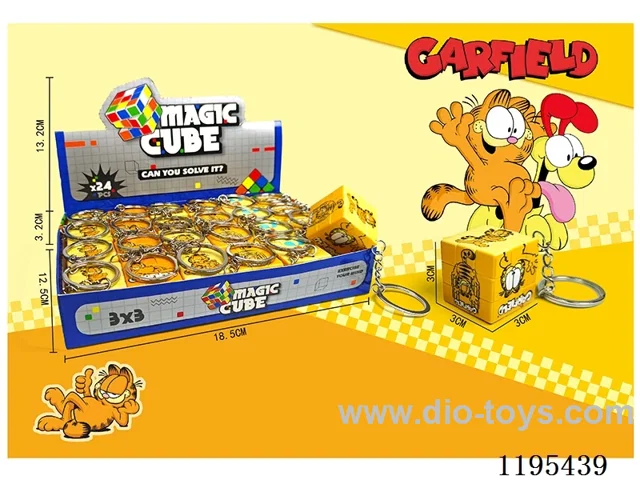 3CM Rubik's Cube UV printing Garfield with keychain