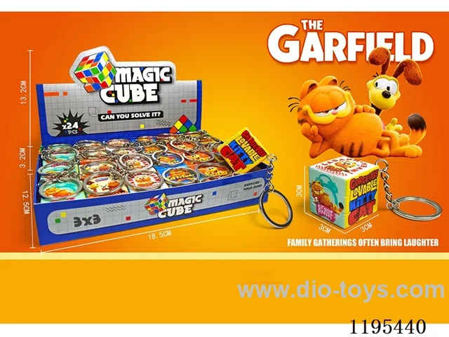 3CM Rubik's Cube UV printing Garfield with keychain