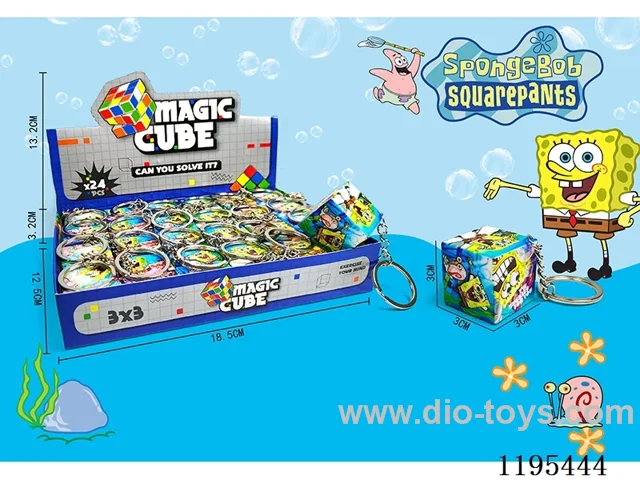 3CM Rubik's Cube UV printing SpongeBob SquarePants with keychain