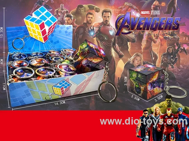 3.5CM Rubik's Cube UV Printed Iron Man Keychain
